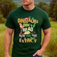 Dinosaurs Didn't Read Now They Are Extinct Reading Teacher Men's Casual T-Shirt Forest Dinosaurs Didn't Read Now They Are Extinct Reading Teacher Men's Casual T-Shirt Forest