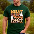 What Are We Doing Today Halloween PE Spooky Teacher Men's Casual T-Shirt Forest