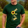 Dragonfly Sunflower Teacher Growth Mindset Choose To Shine Men's Casual T-Shirt Forest