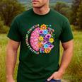Dyslexia Different Perspective Reading Brain Floral Teacher Men's Casual T-Shirt Forest