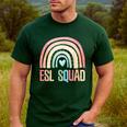 ESL Squad Teacher Crew Team Back To School English Rainbow Men's Casual T-Shirt Forest ESL Squad Teacher Crew Team Back To School English Rainbow Men's Casual T-Shirt Forest