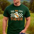 Fab Boo Lous Teacher Retro Ghost Spooky Halloween Costume Men's Casual T-Shirt Forest