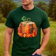 Fall Book Autumn Reading Teacher Halloween Pumpkin Season Men's Casual T-Shirt Forest