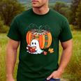 Fall Book Pumpkin Books Ghost Reading Halloween Teacher Men's Casual T-Shirt Forest Fall Book Pumpkin Books Ghost Reading Halloween Teacher Men's Casual T-Shirt Forest