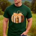 Fall Book Pumpkin Halloween Teacher Librarian Thanksgiving Men's Casual T-Shirt Forest