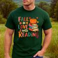 Fall In Love With Reading Autumn Thanksgiving Shirt Teacher Men's Casual T-Shirt Forest