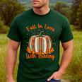 Fall In Love With Reading Pumpkin Autumn Librarians Teacher Men's Casual T-Shirt Forest