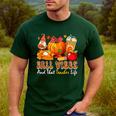 Fall Vibes Costume Teacher Thanksgiving Leopard Gnome Men's Casual T-Shirt Forest