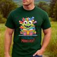 Feed The Reading Monster Halloween Teacher Men's Casual T-Shirt Forest Feed The Reading Monster Halloween Teacher Men's Casual T-Shirt Forest