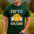 Fifth Grade Team Teachers Boys Girls Retro Smile 5th Grade Men's Casual T-Shirt Forest