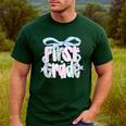 First Grade Coquette Bow Girls Teacher Team 1st Grade Squad Men's Casual T-Shirt Forest First Grade Coquette Bow Girls Teacher Team 1st Grade Squad Men's Casual T-Shirt Forest