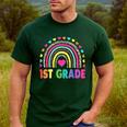 First Grade Rainbow Girls Boys Teacher Team 1st Grade Squad Men's Casual T-Shirt Forest First Grade Rainbow Girls Boys Teacher Team 1st Grade Squad Men's Casual T-Shirt Forest