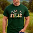 First Grade Teacher Wildflower Back To School Floral Outfits Men's Casual T-Shirt Forest