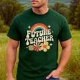 Future Teacher Kids Youth Girls Rainbow Pre-k Kindergarten Men's Casual T-Shirt Forest Future Teacher Kids Youth Girls Rainbow Pre-k Kindergarten Men's Casual T-Shirt Forest