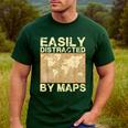Geography Teacher Easily Distracted By Maps Men's Casual T-Shirt Forest Geography Teacher Easily Distracted By Maps Men's Casual T-Shirt Forest