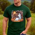 Ghost Book Reading Halloween Books Lover Teacher Men's Casual T-Shirt Forest