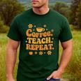 Groovy Coffee Teach Repeat Retro Teacher Men's Casual T-Shirt Forest Groovy Coffee Teach Repeat Retro Teacher Men's Casual T-Shirt Forest