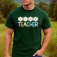 Groovy Teacher Cute Daisy Flower Retro Back To School Men's Casual T-Shirt Forest
