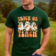 Groovy Teacher Halloween Trick Or Teach Ghost Men Women Kids Men's Casual T-Shirt Forest