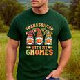 Groovy Thanksgiving With My Gnomie Women Teacher Fall Gnome Men's Casual T-Shirt Forest
