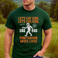 Halloween Lets Eat Kids Punctuation Teacher Men's Casual T-Shirt Forest