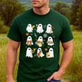 Halloween Ghost Playing Musical Instruments Music Teacher Men's Casual T-Shirt Forest Halloween Ghost Playing Musical Instruments Music Teacher Men's Casual T-Shirt Forest