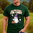 Halloween Teacher Trade Students For Candy Costume Women Men's Casual T-Shirt Forest