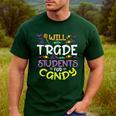 Halloween Teacher Will Trade Students For Candy Women Men Men's Casual T-Shirt Forest Halloween Teacher Will Trade Students For Candy Women Men Men's Casual T-Shirt Forest