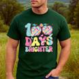 Happy 100th Day Of School 100 Days Brighter Teachers Kids Men's Casual T-Shirt Forest