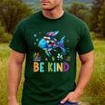 Happy First Day Of School Fish Rainbows Teacher Be Kind Men's Casual T-Shirt Forest