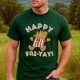 Happy Fri Yay Retro French Fries Friday Lovers Fun Teacher Men's Casual T-Shirt Forest Happy Fri Yay Retro French Fries Friday Lovers Fun Teacher Men's Casual T-Shirt Forest