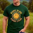 Happy To See Your Face Retro Happy Teacher Back To School Men's Casual T-Shirt Forest Happy To See Your Face Retro Happy Teacher Back To School Men's Casual T-Shirt Forest