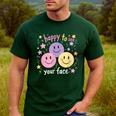 Happy To See Your Face Smile Face Teacher Back To School Men's Casual T-Shirt Forest Happy To See Your Face Smile Face Teacher Back To School Men's Casual T-Shirt Forest