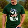 You Can Do Hard Things Test Day Teacher Kids Men's Casual T-Shirt Forest