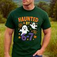 Haunted 67 Ghost Math Teacher Halloween Costume Math Pun Men's Casual T-Shirt Forest