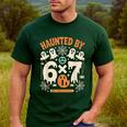 Haunted By 6x7 Math Teacher Halloween Pun Men's Casual T-Shirt Forest