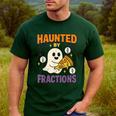Haunted By Fractions Math Halloween Teacher Men's Casual T-Shirt Forest
