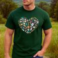 Heart Shape Art Teacher And Painting Sketching Artist Men's Casual T-Shirt Forest Heart Shape Art Teacher And Painting Sketching Artist Men's Casual T-Shirt Forest