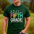 Hello Fifth Grade Teacher Student 5th Grade Back To School Men's Casual T-Shirt Forest Hello Fifth Grade Teacher Student 5th Grade Back To School Men's Casual T-Shirt Forest