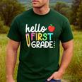 Hello First Grade Team 1st Grade Back To School Teacher Kids Men's Casual T-Shirt Forest