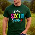 Hello Sixth Grade Cute Back To School 6th Grade Teacher Kids Men's Casual T-Shirt Forest Hello Sixth Grade Cute Back To School 6th Grade Teacher Kids Men's Casual T-Shirt Forest