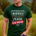 Some Heroes Wear Capes Others Teach 4th Grade Teacher Men Women Kids Men's Casual T-Shirt Forest