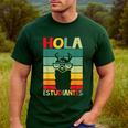 Hola Estudiantes Spanish Teacher Back To School 2025 Men's Casual T-Shirt Forest Hola Estudiantes Spanish Teacher Back To School 2025 Men's Casual T-Shirt Forest