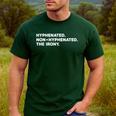 Hyphenated Irony Joke English Grammar Teachers Gag Men's Casual T-Shirt Forest