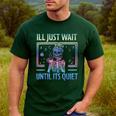 I'Ll Just Wait Until It's Quiet Skeleton Messy Bun Teacher Men's Casual T-Shirt Forest I'Ll Just Wait Until It's Quiet Skeleton Messy Bun Teacher Men's Casual T-Shirt Forest
