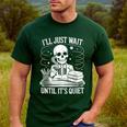 I'Ll Wait Until It's Quiet Tshirt Skeleton Teacher Halloween Men's Casual T-Shirt Forest