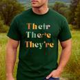Their There They'Re English Teacher Gramma Police Joke Men's Casual T-Shirt Forest Their There They'Re English Teacher Gramma Police Joke Men's Casual T-Shirt Forest
