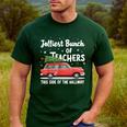 Jolliest Bunch Of Teachers This Side Of The Hallway Xmas PJ Men's Casual T-Shirt Forest