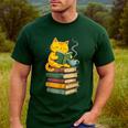 Kawaii Cats Lover Coffee Books Teacher Librarian Cat Men's Casual T-Shirt Forest Kawaii Cats Lover Coffee Books Teacher Librarian Cat Men's Casual T-Shirt Forest