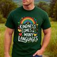 Kindness Comes In Many Languages ESL English Teacher Men's Casual T-Shirt Forest